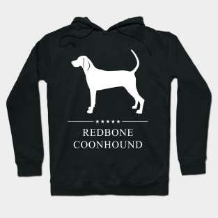 Redbone Coonhound Dog White Silhouette Hoodie